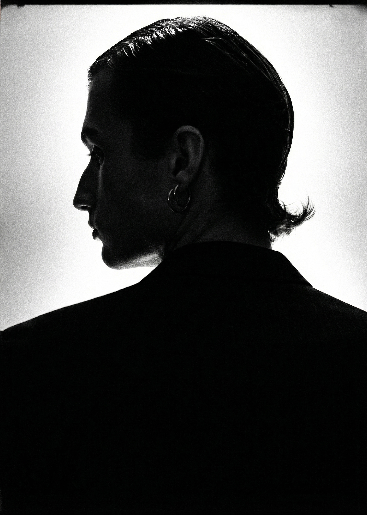 Portrait — silhouette, black and white